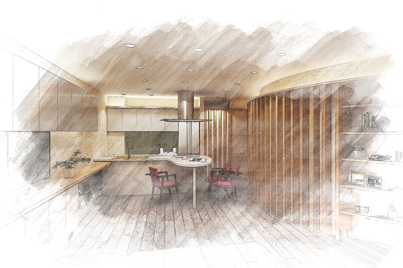 フルオーダーキッチンのデザインコンセプト：大阪のマンションリフォーム・リノベーションの設計